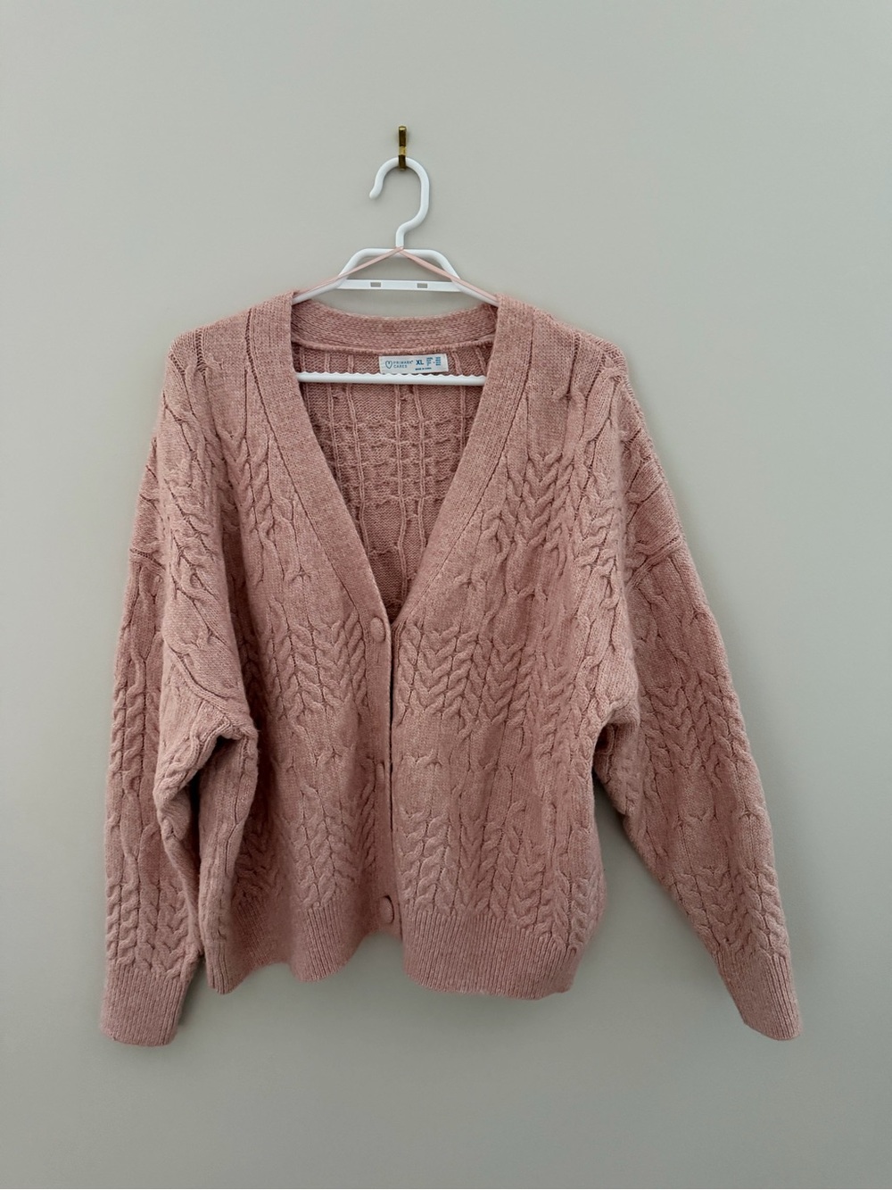 Primark Dusty Pink Cable Knit Button Cardigan